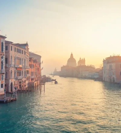Sunrise over the Grand Canal in Venice with Santa Maria della Salute