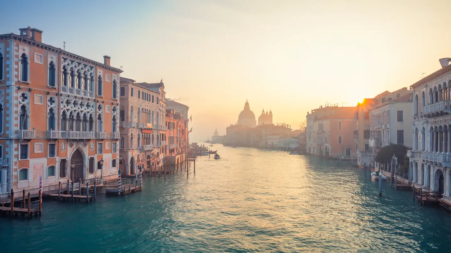 Sunrise over the Grand Canal in Venice with Santa Maria della Salute